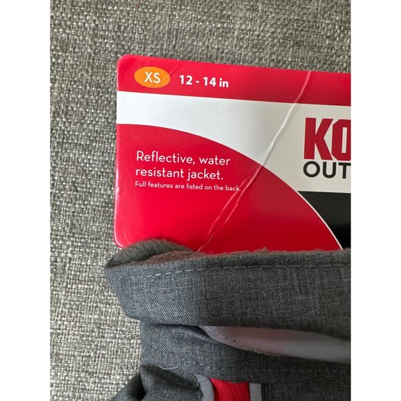 KONG Dog High-Visibility Reflective Jacket XS 12-14" Gray & Red Water Resistant - Picture 3 of 9